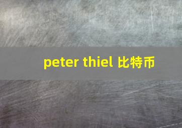 peter thiel 比特币